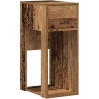 Berkfield Home Computer Tower Stand with Drawer Old Wood 30x44x74 cm in Brown | Size: 30 x 44 x 74 cm