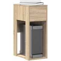 Berkfield Home Computer Tower Stand with Drawer Sonoma Oak 30x44x74 cm in Light Brown | Size: 30 x 44 x 74 cm