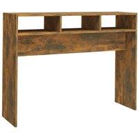 Berkfield Home Console Table Smoked Oak 105x30x80 cm Engineered Wood in Brown | Size: 105 x 30 x 80 cm