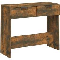 Berkfield Home Console Table Smoked Oak 90x36x75 cm Engineered Wood in Brown | Size: 90 x 36 x 75 cm
