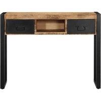 Berkfield Home Console Table 100x35x75 cm Solid Rough Wood Mango in Brown | Size: 100 x 35 x 75 cm