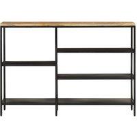 Berkfield Home Console Table 110x30x75 cm Solid Rough Mango Wood & Iron in Brown | Size: 110 x 30 x 75 cm