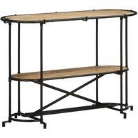 Berkfield Home Console Table 110x42x76 cm Solid Wood Rough Mango in Brown | Size: 110 x 42 x 76 cm