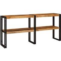 Berkfield Home Console Table 160x33x75 cm Solid Rough Wood Mango in Brown | Size: 160 x 33 x 75 cm