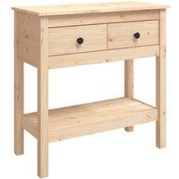 Berkfield Home Console Table 75x35x75 cm Solid Wood Pine in Light Tan | Size: 75 x 35 x 75 cm