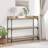 Berkfield Home Console Table Artisan Oak 100x30x80 cm Engineered Wood & Steel in Brown | Size: 100 x 30 x 80 cm