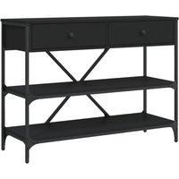 Berkfield Home Console Table with Drawers & Shelves Black Engineered Wood