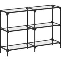 Berkfield Home Console Table with Transparent Glass Top 118.5x30x81 cm Steel