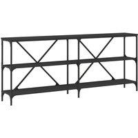 Berkfield Home Console Table Black 180x30x75 cm Engineered Wood & Iron | Size: 180 x 30 x 75 cm