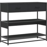 Berkfield Home Console Table Black 90x35x80 cm Engineered Wood | Size: 90 x 35 x 80 cm