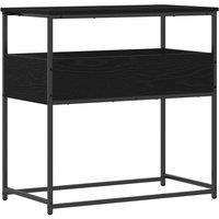 Berkfield Home Console Table Black Oak 75x40x75 cm Engineered Wood & Steel | Size: 75 x 40 x 75 cm