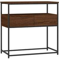 Berkfield Home Console Table Brown Oak 75x40x75 cm Engineered Wood | Size: 75 x 40 x 75 cm