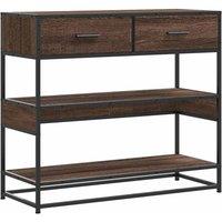 Berkfield Home Console Table Brown Oak 90x35x80 cm Engineered Wood | Size: 90 x 35 x 80 cm