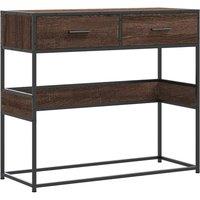 Berkfield Home Console Table Brown Oak 90x35x80 cm Engineered Wood | Size: 90 x 35 x 80 cm