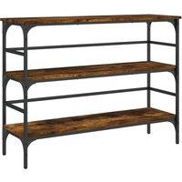 Berkfield Home Console Table Smoked Oak 100x32x75 cm Engineered Wood in Brown | Size: 100 x 32 x 75 cm