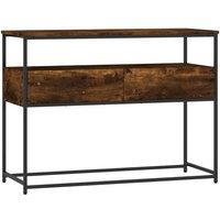 Berkfield Home Console Table Smoked Oak 100x40x75 cm Engineered Wood in Brown | Size: 100 x 40 x 75 cm