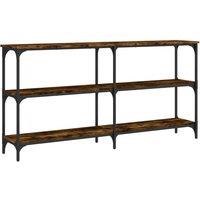 Berkfield Home Console Table Smoked Oak 150x29x75 cm Engineered Wood in Brown | Size: 150 x 29 x 75 cm