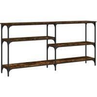 Berkfield Home Console Table Smoked Oak 160x29x75 cm Engineered Wood in Brown | Size: 160 x 29 x 75 cm