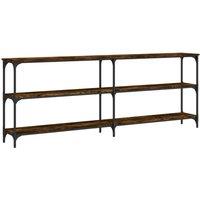 Berkfield Home Console Table Smoked Oak 200x29x75 cm Engineered Wood in Brown | Size: 200 x 29 x 75 cm