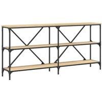 Berkfield Home Console Table Sonoma Oak 160x30x75 cm Engineered Wood & Iron in Light Tan | Size: 160 x 30 x 75 cm