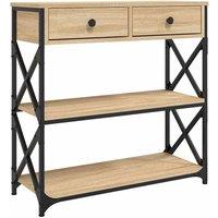 Berkfield Home Console Table Sonoma Oak 75x28x75 cm Engineered Wood in Light Brown | Size: 75 x 28 x 75 cm