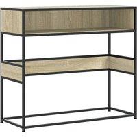 Berkfield Home Console Table Sonoma Oak 90x35x80 cm Engineered Wood in Light Tan | Size: 90 x 35 x 80 cm