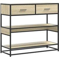Berkfield Home Console Table Sonoma Oak 90x35x80 cm Engineered Wood in Light Beige | Size: 90 x 35 x 80 cm