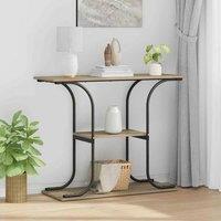 Berkfield Home Console Table Sonoma oak 101 x 35 x 80.5 cm Engineered wood in Light Brown