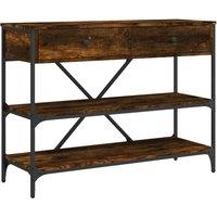 Berkfield Home Console Table with Drawers & Shelves Smoked Oak Engineered Wood in Brown