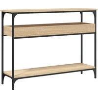 Berkfield Home Console Table with Shelf Sonoma Oak 100x29x75cm Engineered Wood in Tan | Size: 100 x 29 x 75 cm