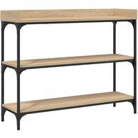 Berkfield Home Console Table with Shelves Sonoma Oak 100x30x80 cm in Light Oak | Size: 100 x 30 x 80 cm
