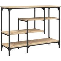 Berkfield Home Console Table with Shelves Sonoma Oak 100x35x75 cm in Light Oak | Size: 100 x 35 x 75 cm