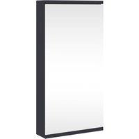 Berkfield Home Corner Bathroom Mirror Cabinet Grey 30x24x60 cm | Size: 30 x 24 x 60 cm