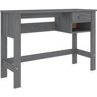 Berkfield Home Desk HAMAR Dark Grey 110x40x75 cm Solid Wood Pine | Size: 110 x 40 x 75 cm