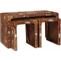 Berkfield Home End Tables Multicolour Solid reclaimed wood