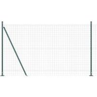 Berkfield Home Euro Fence with 7 Flanged Posts 1.5x10 m Galvanised Steel in Green