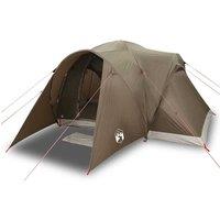 Berkfield Home Family Tent Dome 6-Person Brown Waterproof