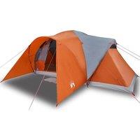 Berkfield Home Family Tent Dome 6-Person Grey & Orange Waterproof