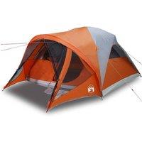 Berkfield Home Family Tent Tunnel 6-Person Grey & Orange Waterproof
