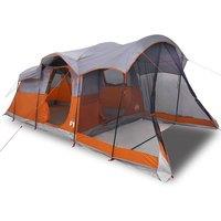 Berkfield Home Family Tent Tunnel 8-Person Grey & Orange Waterproof