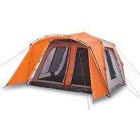 Berkfield Home Family Tent with Porch 9-Person Grey & Orange Quick Release