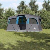 Berkfield Home Family Tent with Windows Dome Blue 10-Person Waterproof in Grey