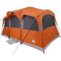 Berkfield Home Family Tent with Windows Dome Grey & Orange 10-Person Waterproof