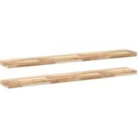 Berkfield Home Floating Shelves 2 pcs 120x20x4 cm Untreated Solid Wood Acacia in Brown | Size: 120 x 20 x 4 cm