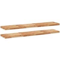 Berkfield Home Floating Shelves 2 pcs 160x30x4 cm Oil Finished Solid Wood Acacia in Brown | Size: 160 x 30 x 4 cm