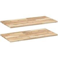 Berkfield Home Floating Shelves 2 pcs 60x40x2 cm Untreated Solid Wood Acacia in Brown | Size: 60 x 40 x 2 cm