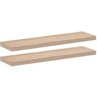 Berkfield Home Floating Shelves 2 pcs 90x23.5x4 cm Engineered Wood in Light Brown