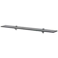 Berkfield Home Floating Shelves 2 pcs Glass 80x10 cm 8 mm in Black