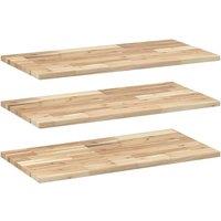 Berkfield Home Floating Shelves 3 pcs 60x40x2 cm Untreated Solid Wood Acacia in Brown | Size: 60 x 40 x 2 cm