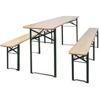 Berkfield Home Folding Beer Table with 2 Benches 220 cm Fir Wood in Brown